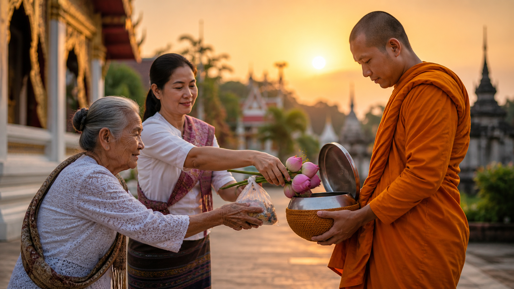 Read more about the article Chiang Mai Morning Alms Giving Tour: Doi Suthep & Wat Pha Lat