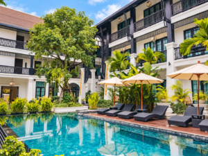 Swimming pool and courtyard at Aksara Heritage Chiang Mai